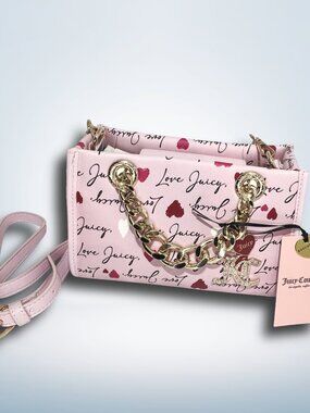 NWT Juicy Couture Love Letter Mini Tote Crossbody Pink Heart Valentine